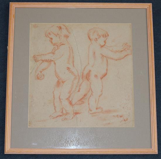 Charles Wheeler (1892-1974) Studies of infants and of a reclining woman largest 11.5 x 11in.
